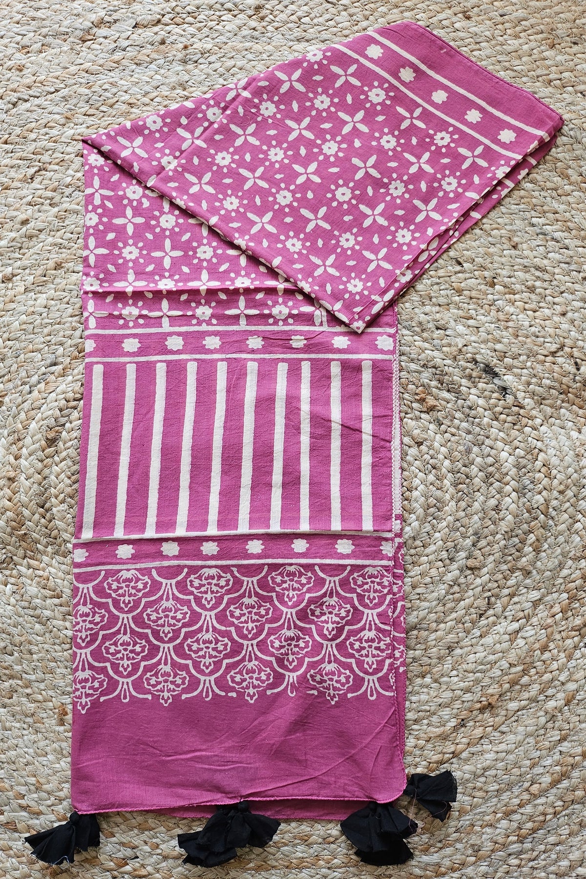 Pink HandBlock Printed Stole