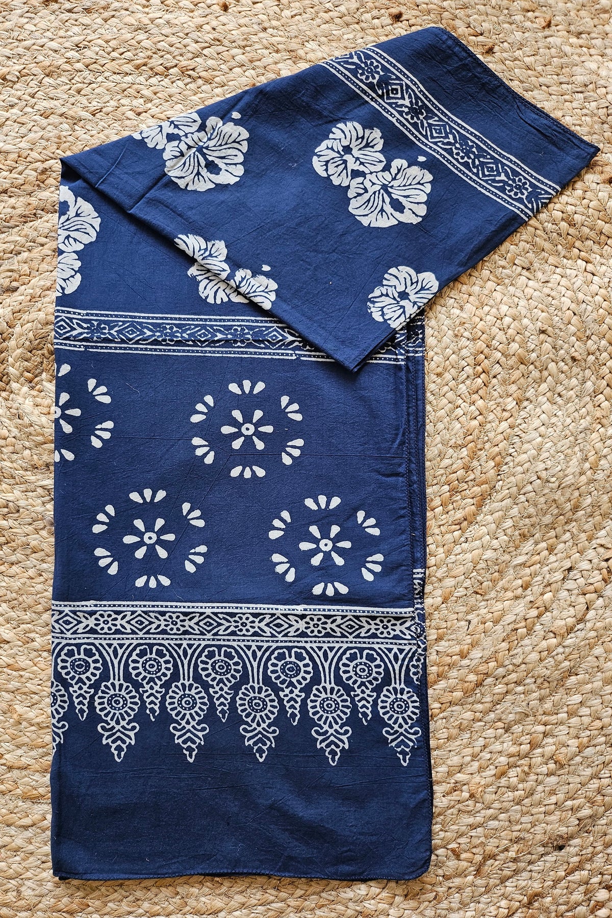 Indigo HandBlock Printed Stole for Women